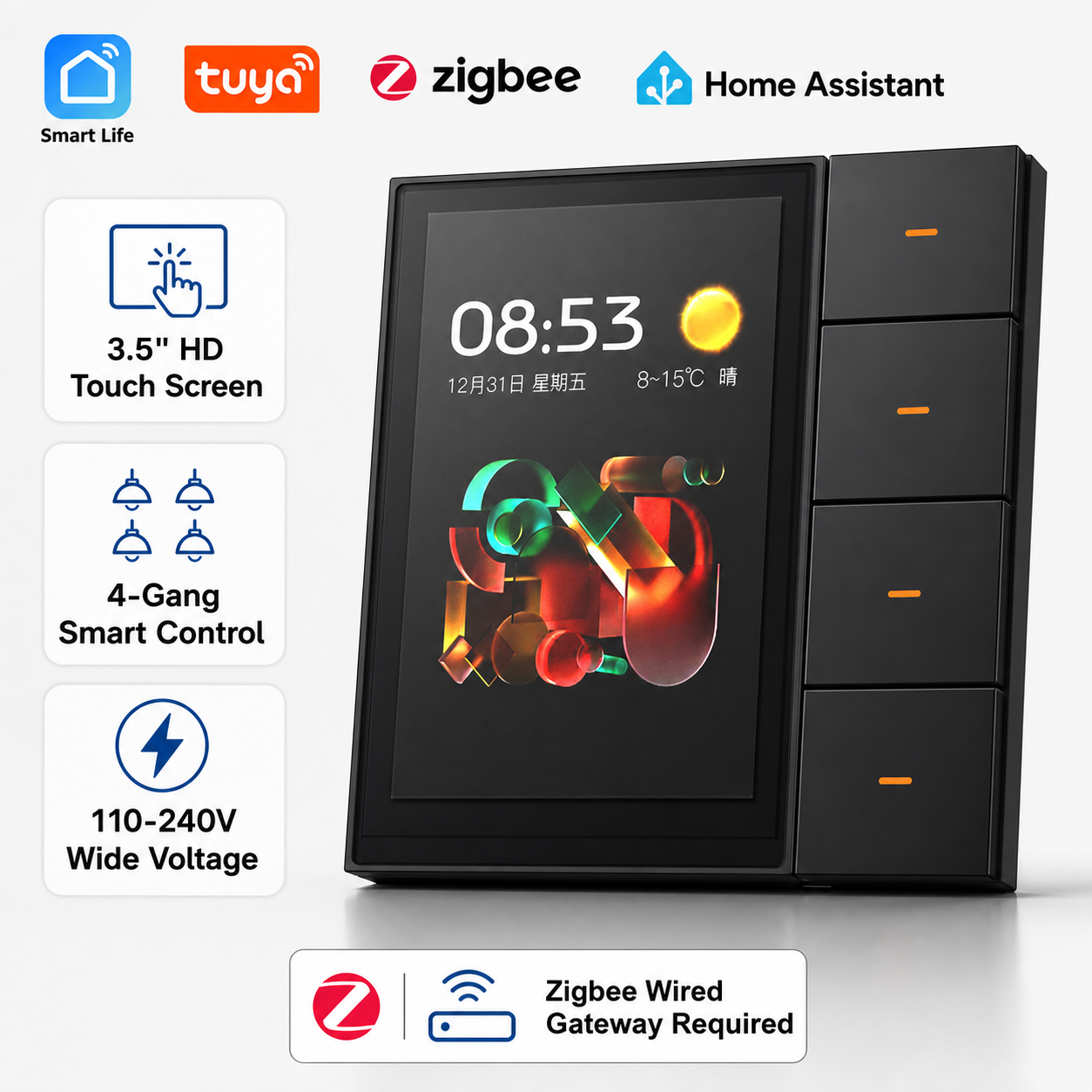 F3-pro Tuya Smart Panel ZigBee – Home Automation Ideas recenzja i cena